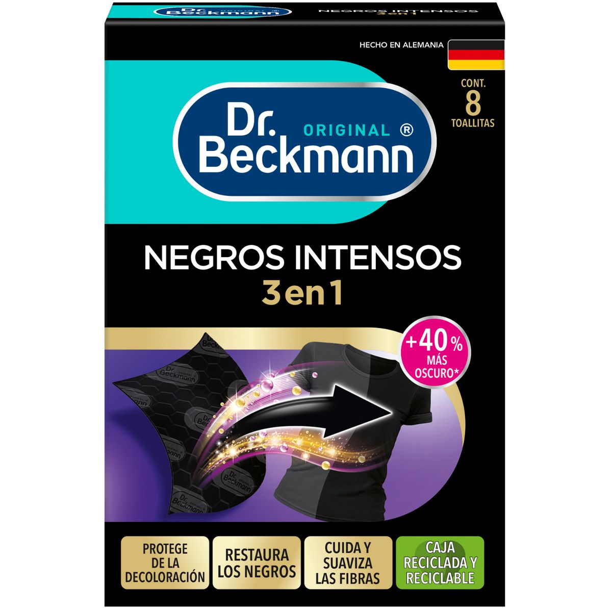 DR BECKMANN - Toallitas Negros Intensos Dr. Beckmann 8 Un