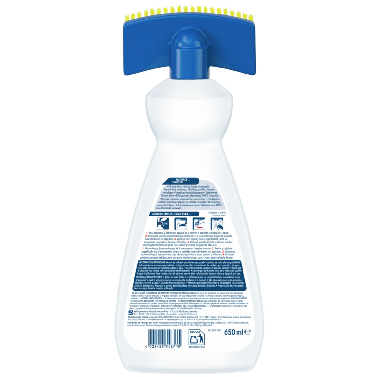 DR BECKMANN - Limpiador Alfombras y Tapices Mascotas 650 ml