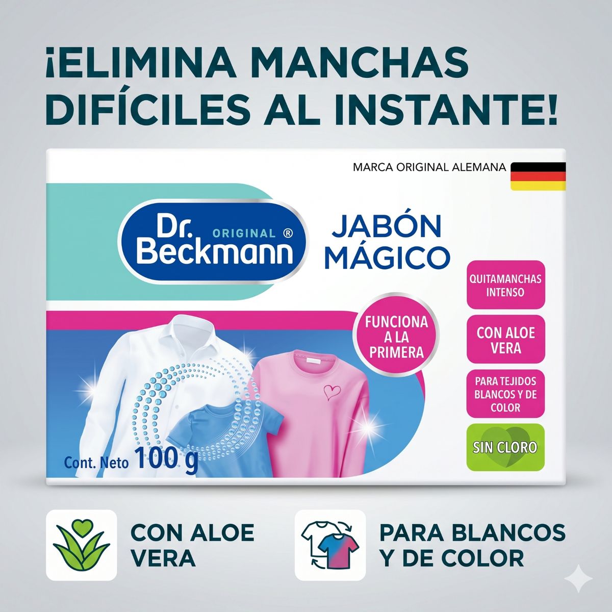 DR BECKMANN - Jabón Mágico Quitamanchas Para Ropa Y Tapicería 100grs