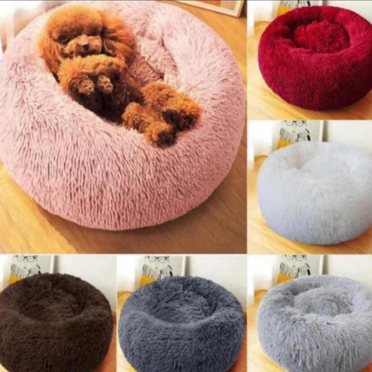 GENERICO - Cama De Felpa 70cm Para Mascotas Para Invierno Rosa Palo