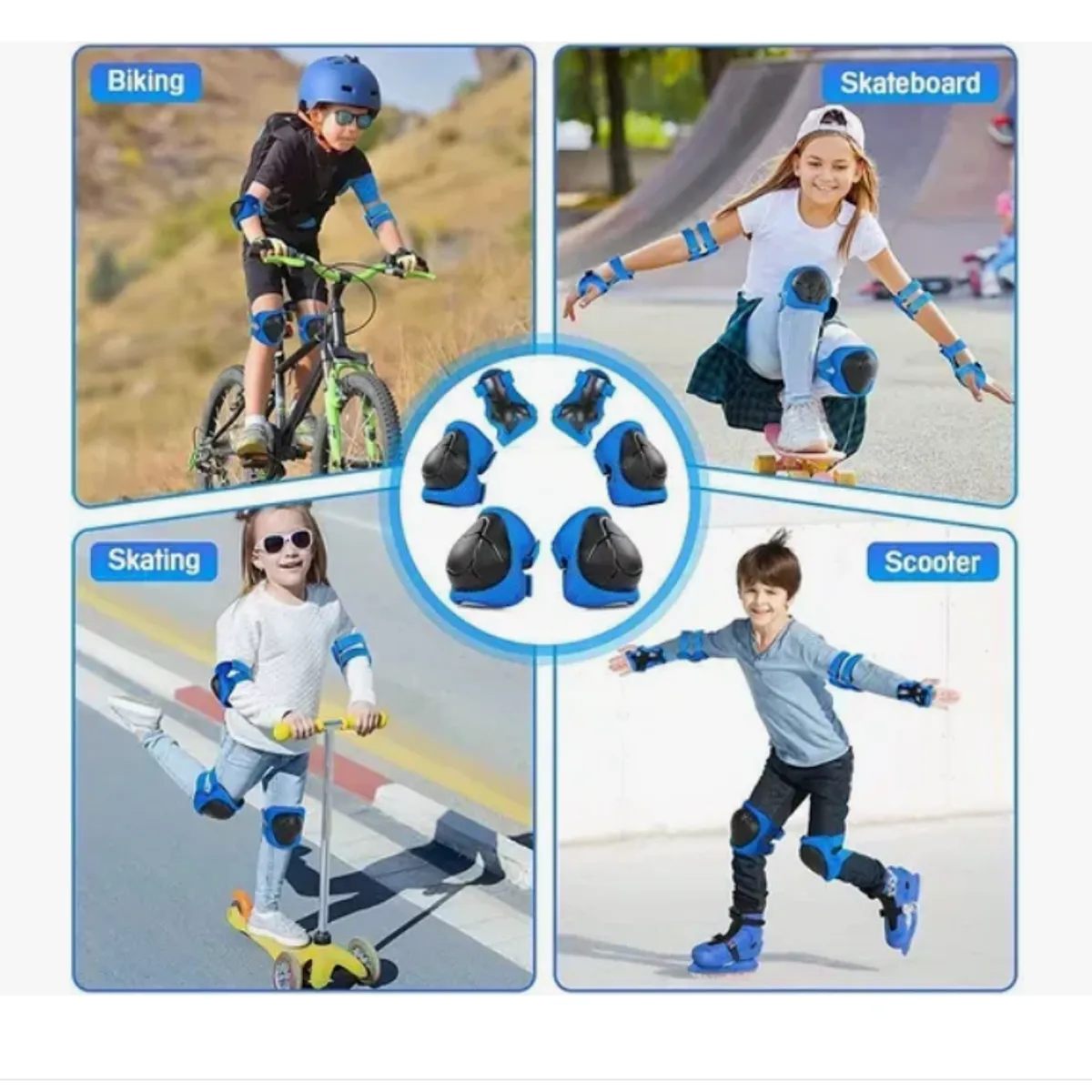 GENERICO - Set Protección Niñoa Para deportes color azul