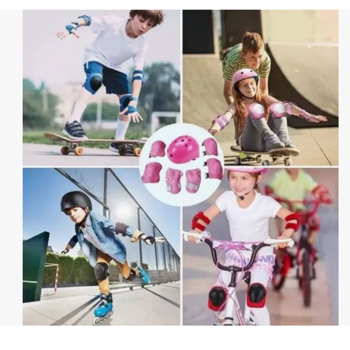 GENERICO - Set Protección Niños Para deportes color rosa