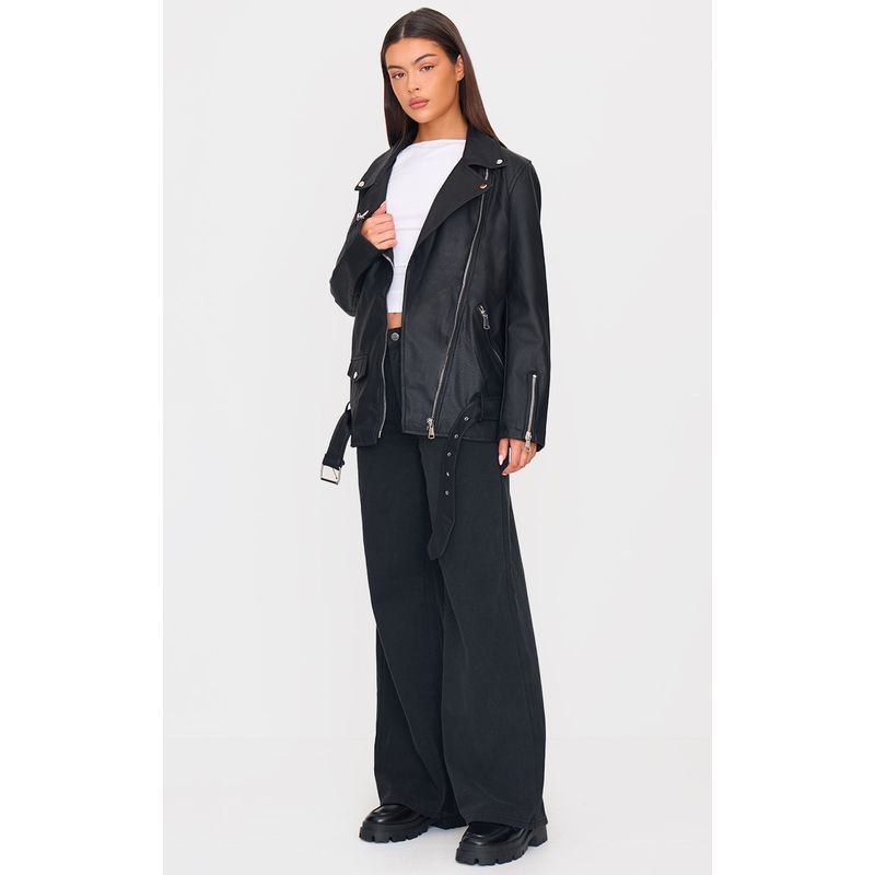 VELT - Chaqueta Biker Negra Mujer Cuerina Shearling Jacket Aviadora