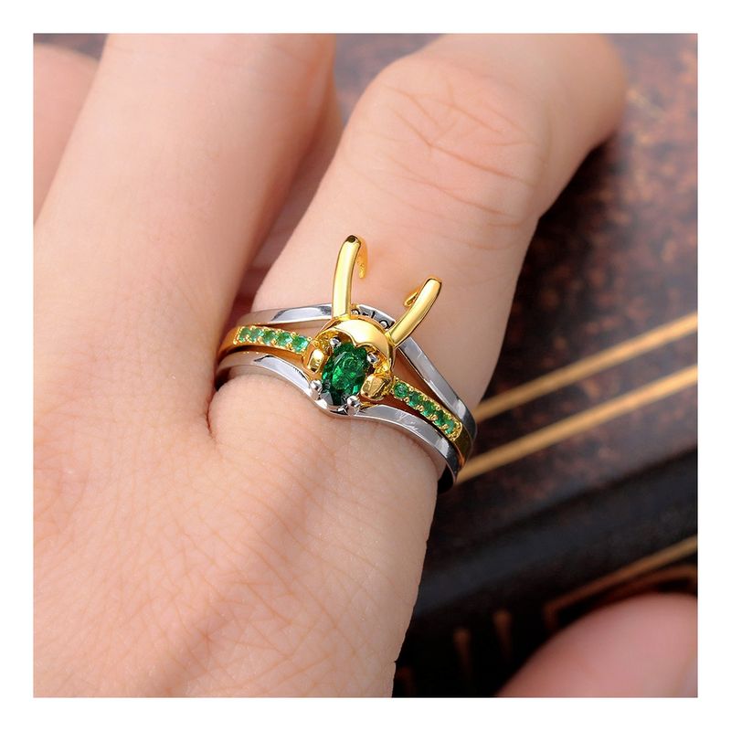 ZG JOYAS - Anillo Corona De Loki Presidente Ajustable 3 Anillos En 1