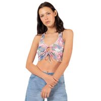 Peto Tropical Estampado Rosa con Escote en V - Adriana - MQM