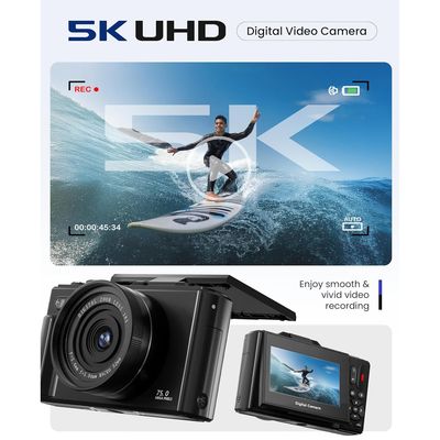 Imagen 2 del producto Cámara Digital 5K WiFi para Selfies 75MP Autofoco y Modo Belleza