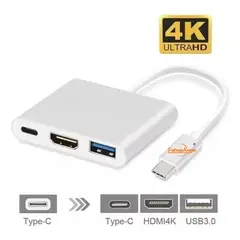 GENERICO - Adaptador Hub 3 En 1 Usb Tipo C A Usb-c Hdmi Usb 30 4k Eshopangie