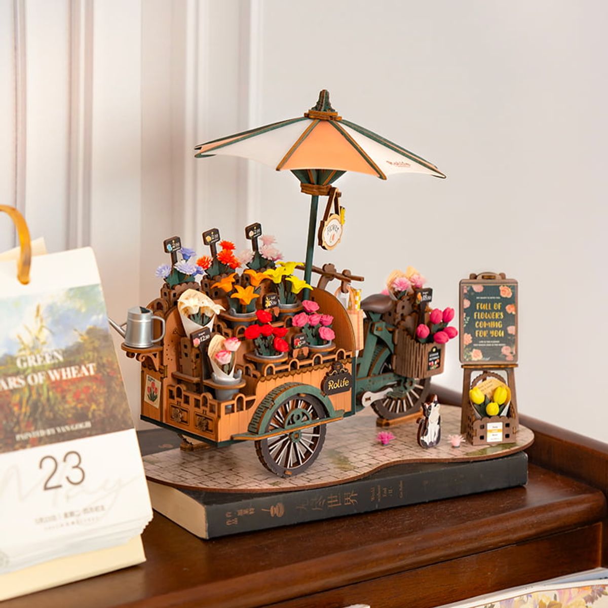 ROBOTIME - Puzzle 3D de Madera Carretilla de Flores –  Robotime