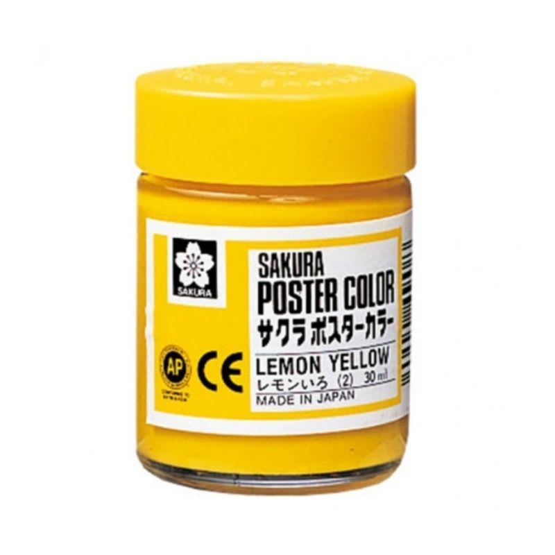 SAKURA - Témpera Profesional Poster Color Sakura Amarillo Limón 30ml