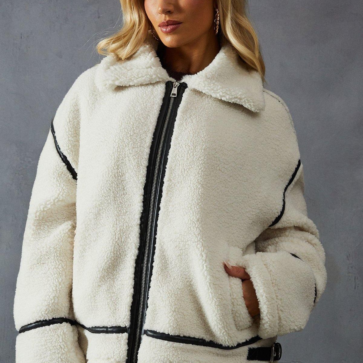 VELT - Chaqueta Aviadora Chiporro Blanca Mujer