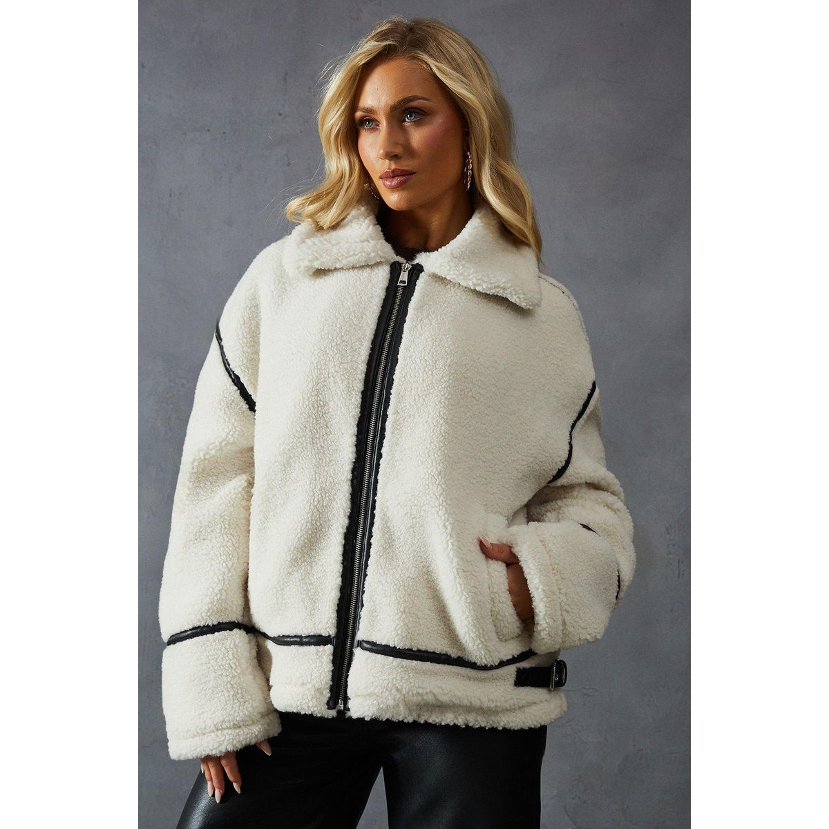 VELT - Chaqueta Aviadora Chiporro Blanca Mujer