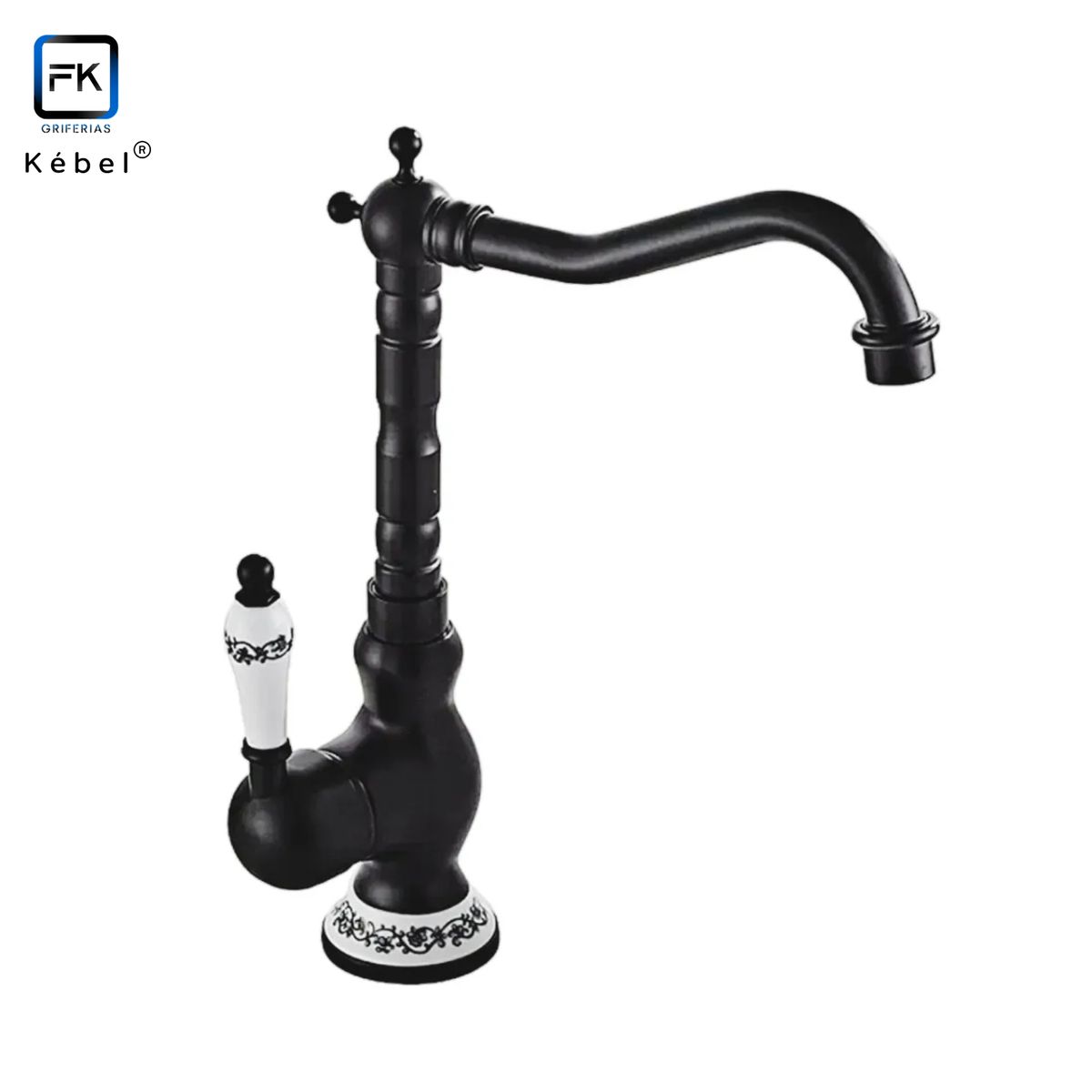 GENERICO - Llave Monomando CocinaVanitorio Vintage Black Ceramic Kébel FK