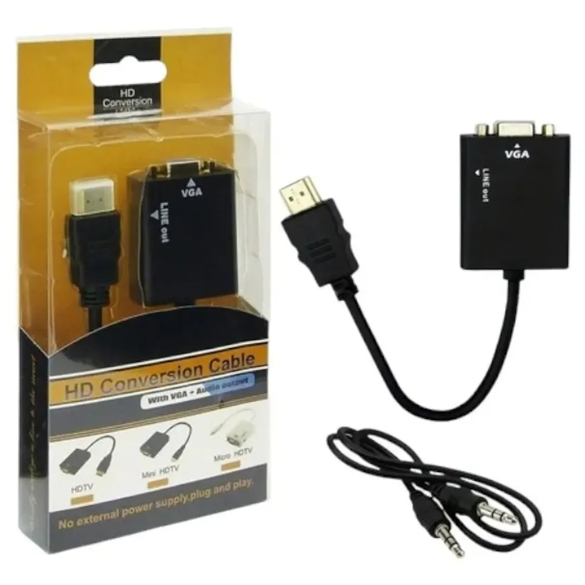 GENERICO - Convertidor De Video Hdmi A Vga Macho