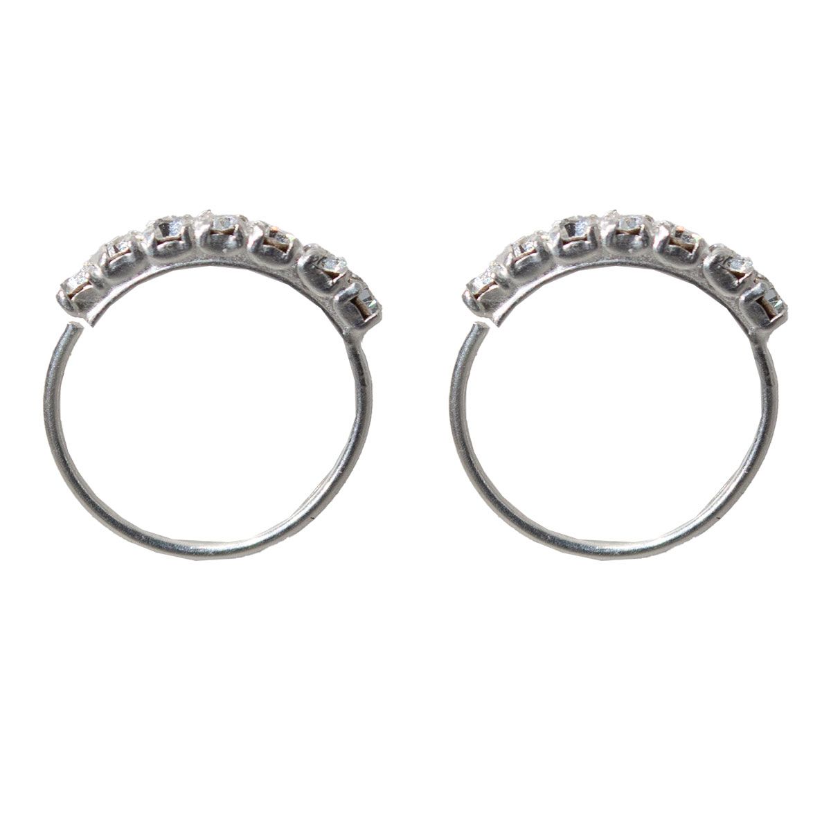 BIJOUTERIA LB20 SPA - Aros de Plata Piercing con Banda Brillante - Plata