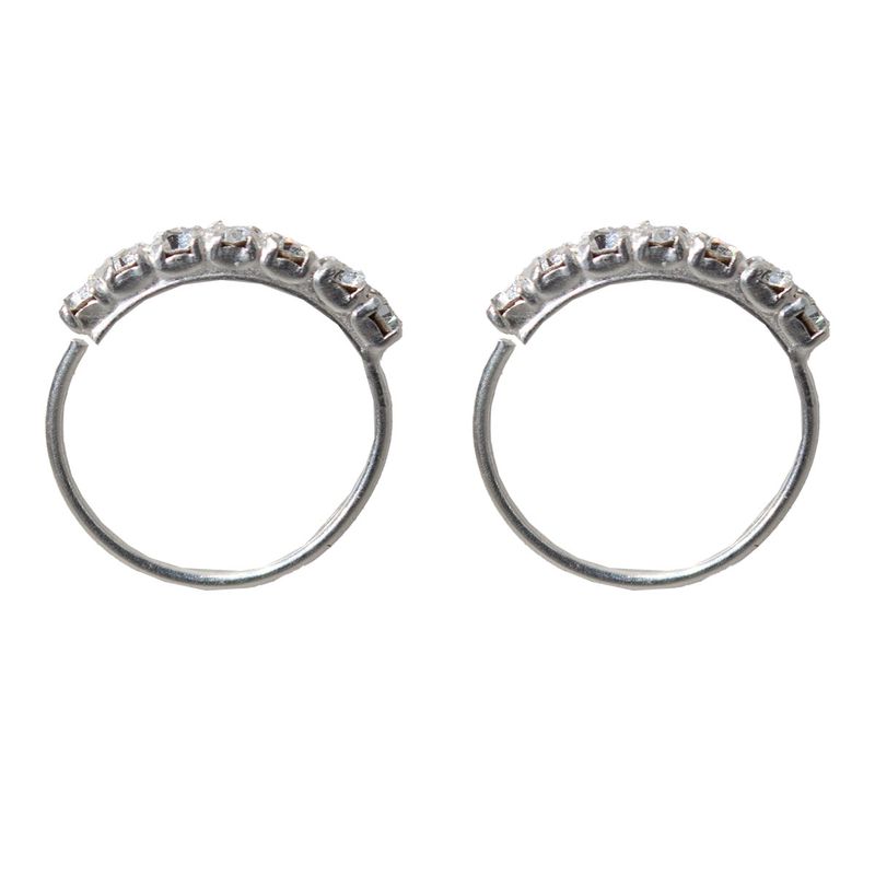 BIJOUTERIA LB20 SPA - Aros de Plata Piercing con Banda Brillante - Plata