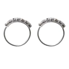BIJOUTERIA LB20 SPA - Aros de Plata Piercing con Banda Brillante - Plata