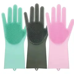 GENERICO - Guantes de Silicona con Relieve Para Lavar Loza