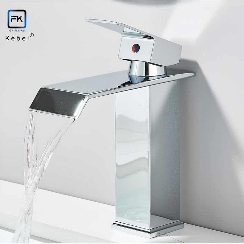 GENERICO - Llave Monomando Lavamanos Cascada Plana Chrome Kébel FK