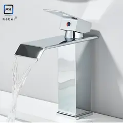 GENERICO - Llave Monomando Lavamanos Cascada Plana Chrome Kébel FK