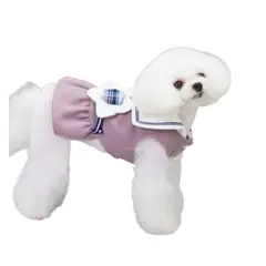 GENERICO - Vestido Marinero para Perritas TL Burdeos Claro