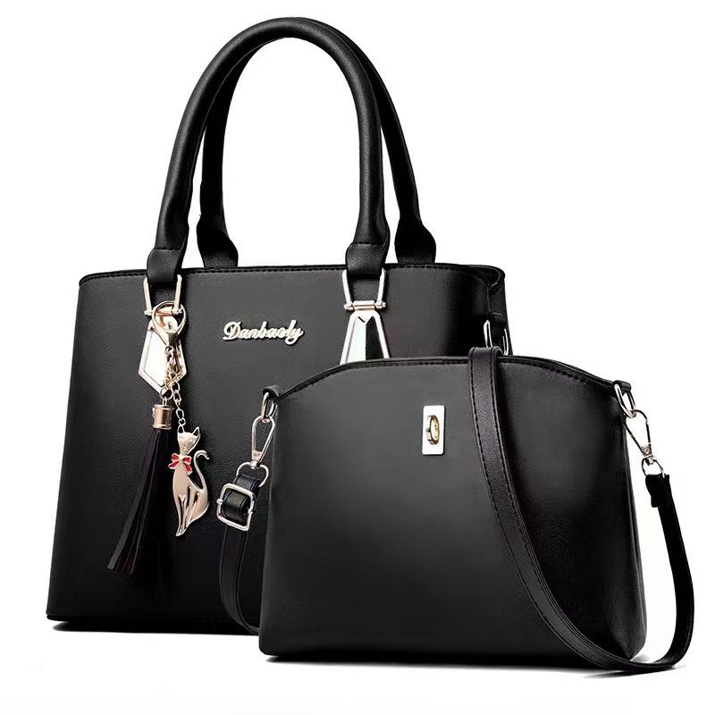 DANWEILE - 2 unidset de Bolsos de mano informales a la moda para mujer Negro