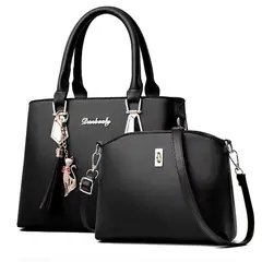 DANWEILE - 2 unidset de Bolsos de mano informales a la moda para mujer Negro