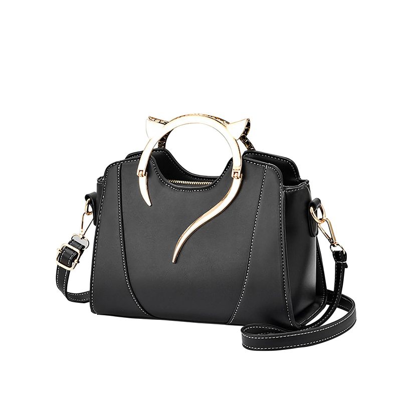 DANWEILE - Bolso bandolera con asa y correa desmontable para oreja de gato Negro