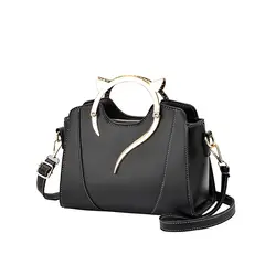 DANWEILE - Bolso bandolera con asa y correa desmontable para oreja de gato Negro