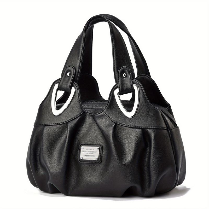 DANWEILE - Bolso de mano de cuero PU con estampado para mujer - Negro