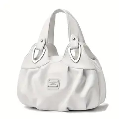 DANWEILE - Bolso de mano de cuero PU con estampado para mujer - Blanco