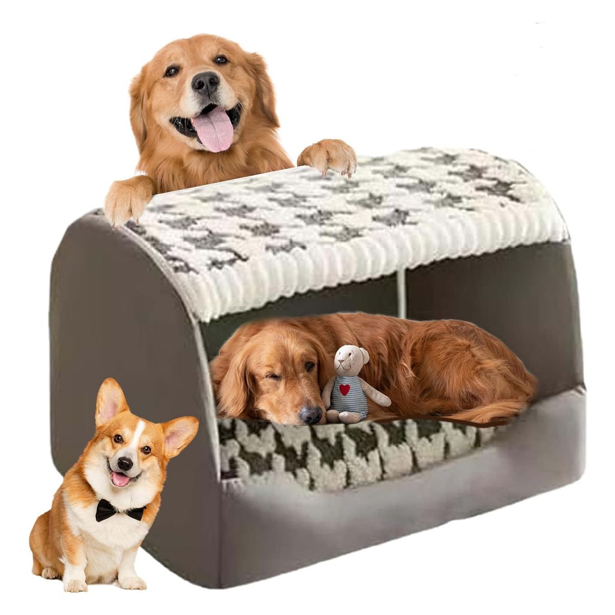 EVERSO - Cama De Perros Mediano Gatos Mascotas De Cozy Removable 45cm