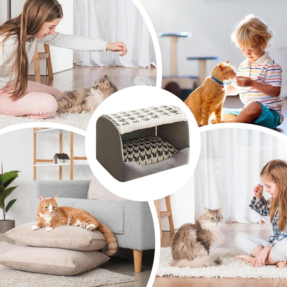 EVERSO - Cama De Perros Mediano Gatos Mascotas De Cozy Removable 45cm