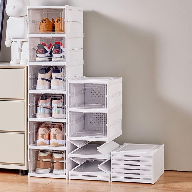 EVERSO - Cajas Organizadoras Zapatera De Tenis Plegables 6 Niveles Transparente