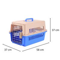 Jaula transportadora perros pequeños 58 cm Celeste