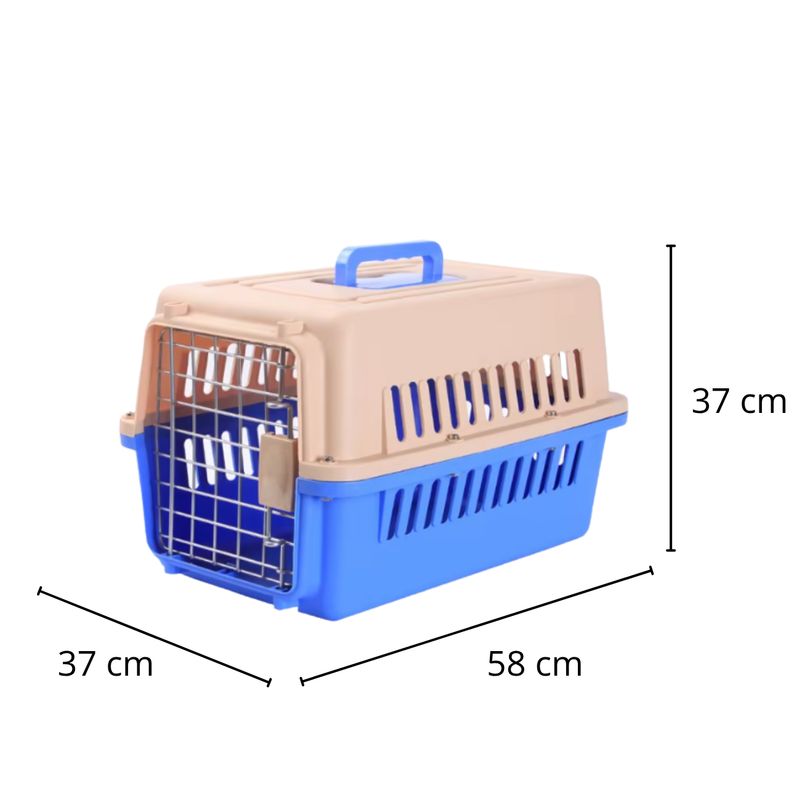 GENERICO - Jaula transportadora perros pequeños 58 cm Celeste