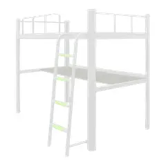 GENERICO - Cama alta con escritorio Strong 1 plaza blanco