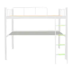 GENERICO - Cama alta con escritorio Strong 1.5 plaza blanco