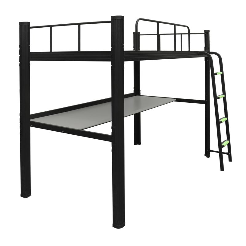 GENERICO - Cama alta con escritorio Strong 1.5 plaza negro
