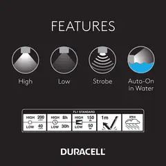 DURACELL - Linterna Flotac Infinity X1 de 200 Lumenes LED IPX4