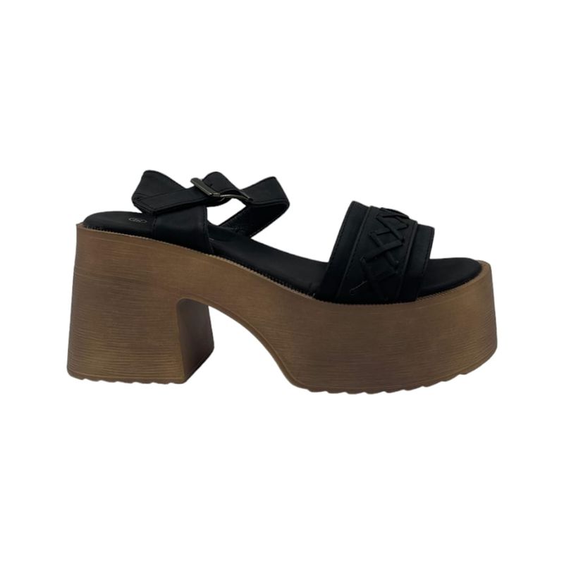 HERIEL - Sandalia Negra Plataforma Mujer