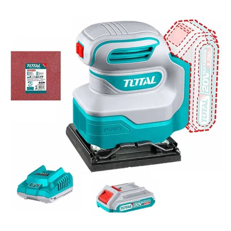 TOTAL TOOLS - Lijadora Orbital De Palma 20v Bat+ Carg Total Tshsli20141