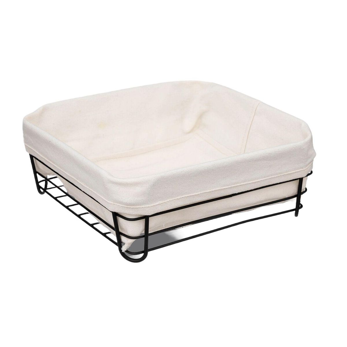 5FIVE - Panera Cuadrada Metal Y Lona 25X25X10 Cm 5Five