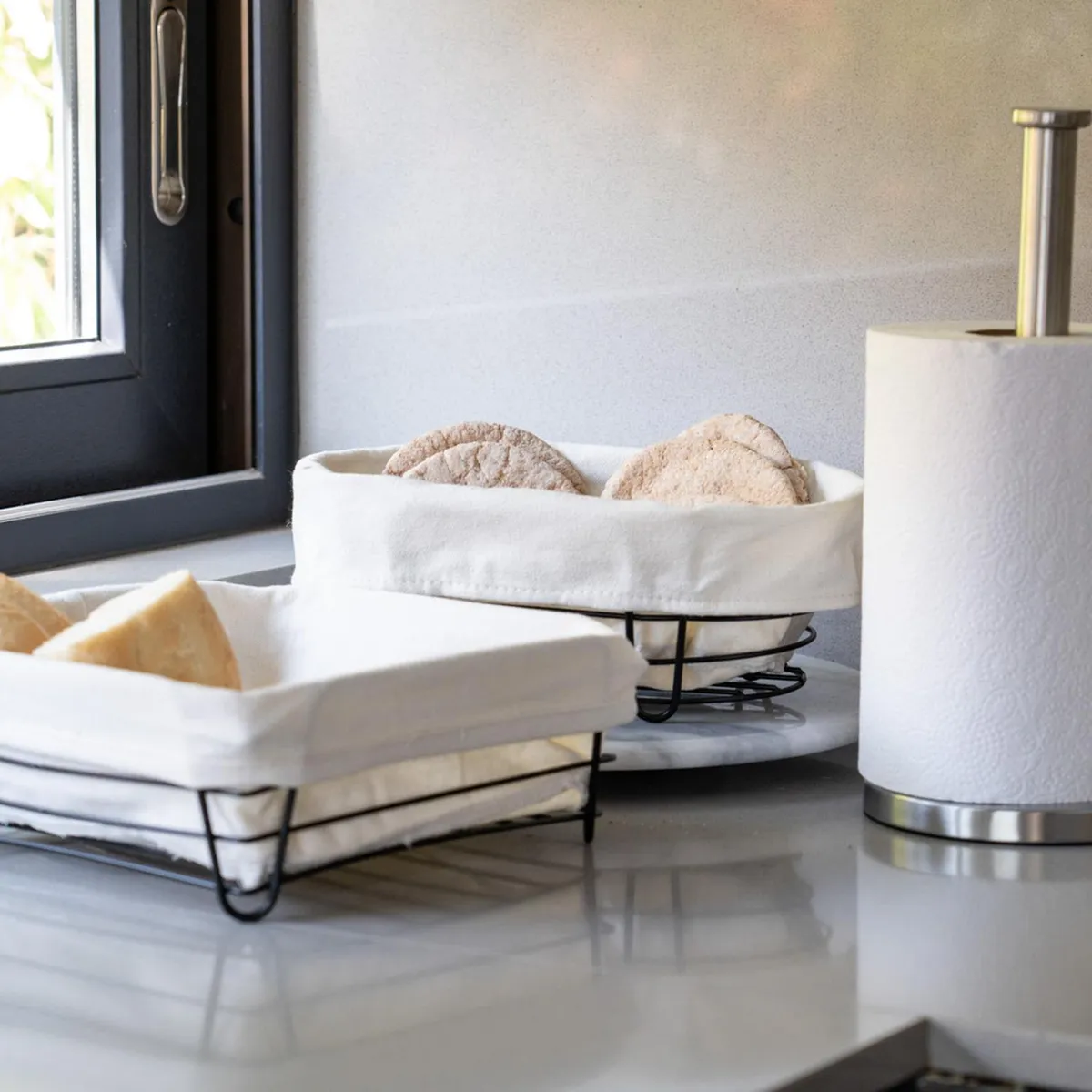 5FIVE - Panera Cuadrada Metal Y Lona 25X25X10 Cm 5Five