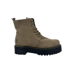 HERIEL - Botín Beige Tachas Mujer