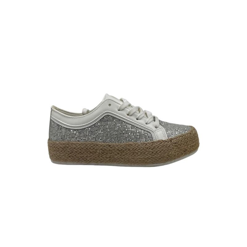HERIEL - Zapatilla Plateada Plataforma Mujer