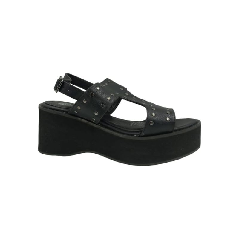 HERIEL - Sandalia Negra Tachas Plataforma