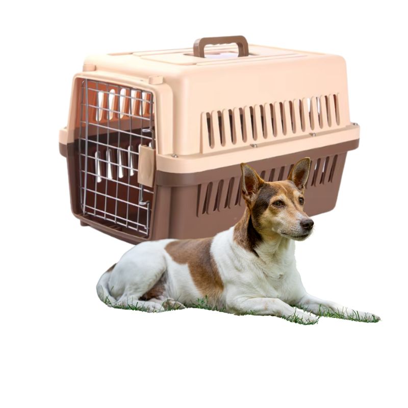 GENERICO - Jaula transportadora perros medianos 66 cm café