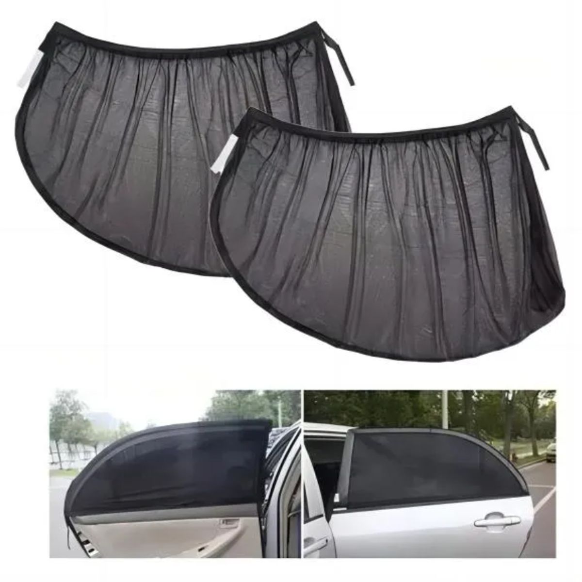 GENERICO - Pack X2 Malla Protector Sol Mosquito Para Ventana Auto