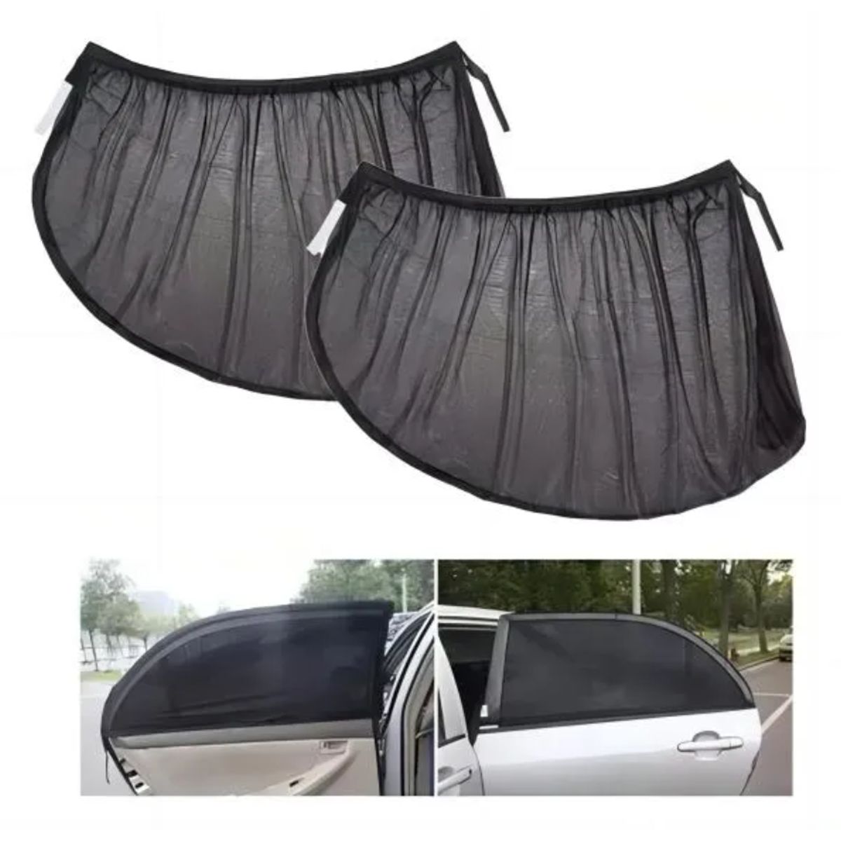 GENERICO - Pack X2 Malla Protector Sol Mosquito Para Ventana Auto