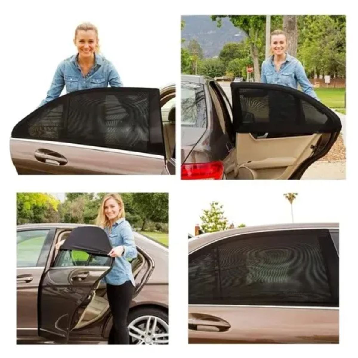 GENERICO - Pack X2 Malla Protector Sol Mosquito Para Ventana Auto